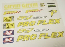 Set adesivi decalcomanie adatti per forcella ProFlex 857 mountain bike Girvin Elite (giallo)