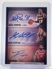 M. JOHNSON TRAE YOUNG 2024-25 PANINI SILHOUETTE TRIPLA NERA AUTO /3 Q3325