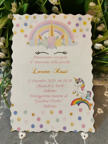 Invito battesimo unicorno con - invito,
