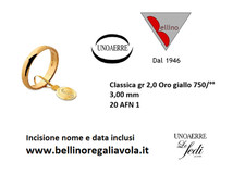 FEDE NUZIALE UNOAERRE 2 GRAMMI