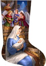 Calza di Natale dipinta a mano