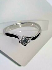 SOLITARIO CON DIAMANTE NATURALE TAGLIO BRILLANTE IN ORO BIANCO CARATI 18, 
