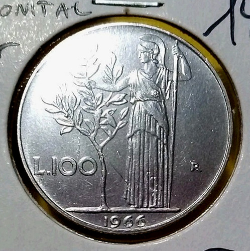100 lire minerva1966 fdc - 100,