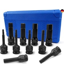 Set di 10 punte per avvitatore a percussione 1/2 pollice, H5 - H19 esagono interno Impact bit