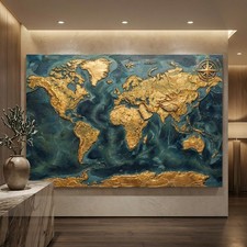 Mappa del mondo dorata arte