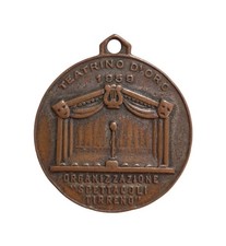 *HH* Antica Medaglia Teatrino D'oro 1959 Teatro Opera Marionette Burattini 