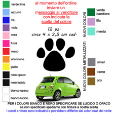 12 ADESIVI STICKERS ZAMPETTE