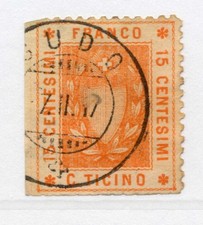 SVIZZERA - CANTON TICINO - Local Revenue Francobolli Fiscali Franco 15 c.