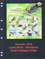 $52,50 Scott Value - 2012 VANUATU Birds s/s definitivo Pacific CV MNH NH UMM