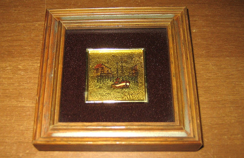 Quadro serigrafia foglia - serigrafia, oro