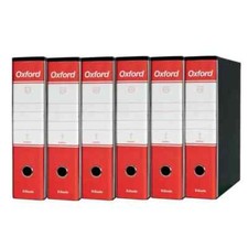 Esselte Oxford Registratore Archivio Dorso 8 cm G-85 Colore Rosso Conf. da 6
