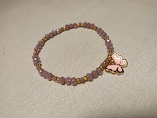 bracciale donna Cristalli Rosa Antico E Pendente Smaltato In Rosa E Oro 