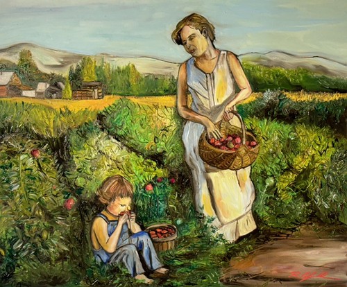 Quadro olio tela - su, "colle