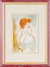 NICOLA VIETTI (Marsiglia, 1945) Quadro Dipinto Retouché su carta La dolce attesa