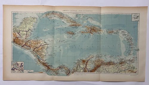 Mappa storica america centrale - mappa,