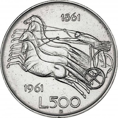 500 lire argento 1961 unita - 1961,
