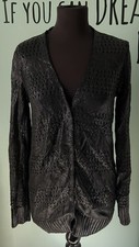 Balenciaga Paris 2010 Textured Black Knit Long Cardigan raro Made in Italy