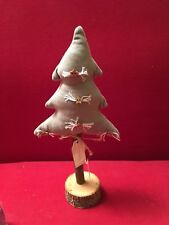 Alberello natalizio ad uso decorativo in legno, stoffa, bottoni - Made in Italy.