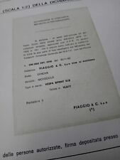 VESPA SPRINT VLB documento Originale FAC SIMILE DICHIARAZIONE CONFORMITÀ 1978