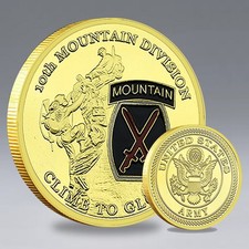 Moneta sfida 10° divisione montagna esercito americano arrampicata alla gloria 40 mm