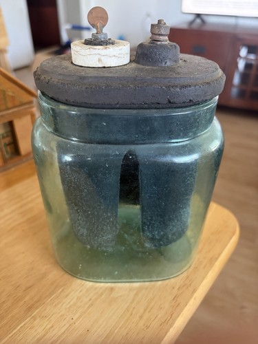 Antique wet cell battery - , jar