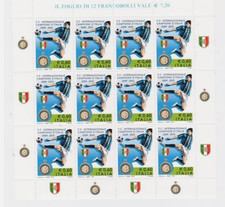 INTER CAMPIONE D'ITALIA 2010 FOGLIO DI 12 FRANCOBOLLI