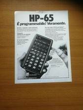1975  HP 65 CALCOLATRICE SCIENTIFICA PROGRAMMABILE RPN VINTAGE RETRO AD PUB