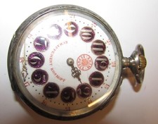 RARO meraviglioso Orologio da tasca Anim primi 900 quadrante CARTOUCHE ferrovie