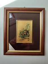 Paesaggio, Creazioni Artistiche, Dipenta a Mano su Foglia d'oro, Oro a KT 23