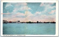 Cartolina - Skyline di Ginevra, New York sul lago Seneca, USA