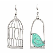 2X orecchini UCCELLINO GABBIA