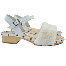 Zoccoli bianchi in legno con