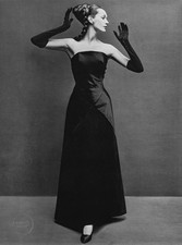 Abito da sera vintage Richard Avedon stampa Dovima Givenchy Duotone 1955 opaco 16x20