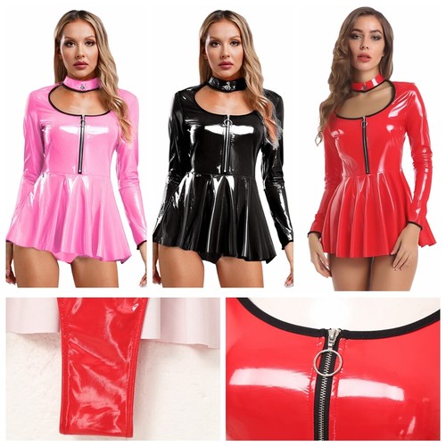 Abito donna pelle zip - , davanti