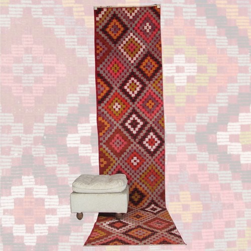 Vintage rosa kilim runner 2 - kilim,