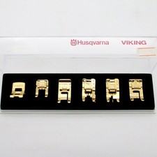 Piedini pressa macchina da cucire Husqvarna Viking 6 placcati oro edizione limitata