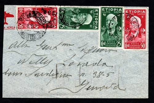Somalia italiana busta 1937 - italiana,,