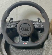VOLANTE RS A3 S3 8Y 8V S4 A4 B9 S5 A5 B9 AUDI S RS SKIN ALCANTARA CUCITURE ROSSE