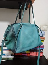 Borsa In Pelle Turchese Sfumato 