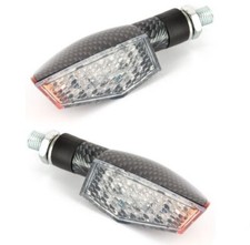 COPPIA FRECCE LED MOTO CARBON LOOK A LED OMOLOGATE ONE