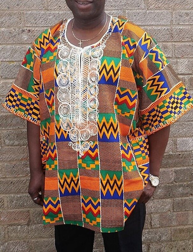 Camicia uomo con stampa kente - camicia,
