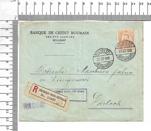 Posta romania 1909 - romania, perfin