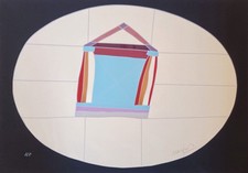 Ugo NESPOLO: anni '80 serigrafia a colori,arte,pop art,arredamento,dialoghi club