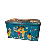 ? Scatola Latta Tin Antonio Bertolini Torino Vintage Bauletto 1950 Modernariato