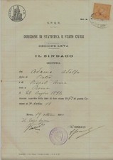 Certificato iscrizione alla leva, 1910, Roma, bollo e timbro