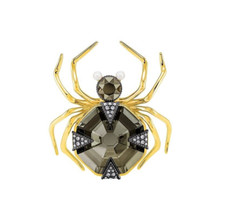 *NUOVO* SPILLA MAGNETICA SWAROVSKI SPIDER "COLLEZIONE FORESTA MAGICA" - ORO/NERO