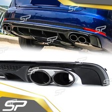 Diffusore Posteriore + Scarico Nero per AUDI A4 B9 S4 Avant Berlina S Line 2015-2019
