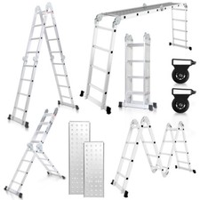 Scala pieghevole 4+4M/4+5M scala multiuso alluminio 150kg esterno scala telescopica