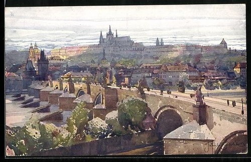 Cartolina artista praga - cartolina, d'artista