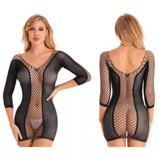 Mini body donna maglia scavata